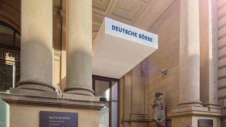 Stock exchange building entrance